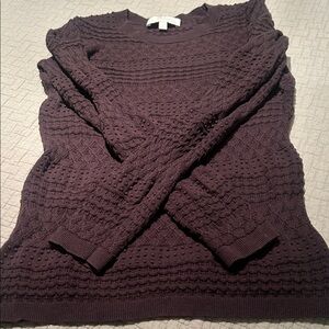 Textured Knit Women's Sweater - Brown